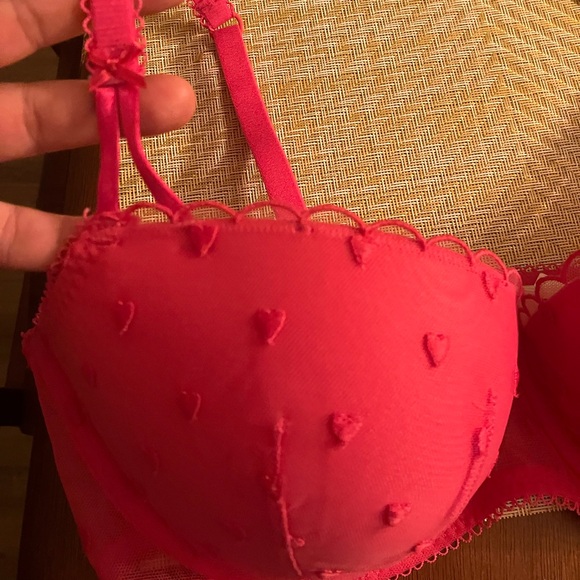 🔥VS Pink Wink push up lace balconette bra sz 34D NWT - Picture 8 of 13